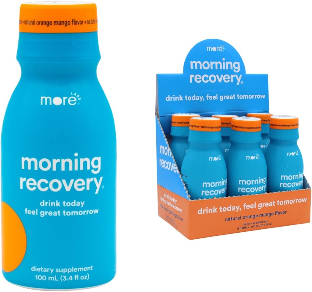 Aamu Recovery Electrolyte, Milk Thistle Drink Omistusmuoto Hydrate kun juot, erittäin liukas neste DHM, ei-muuntogeenisiä, Vegaani, Gluteeniton, Orange Mango, pakkaus 6