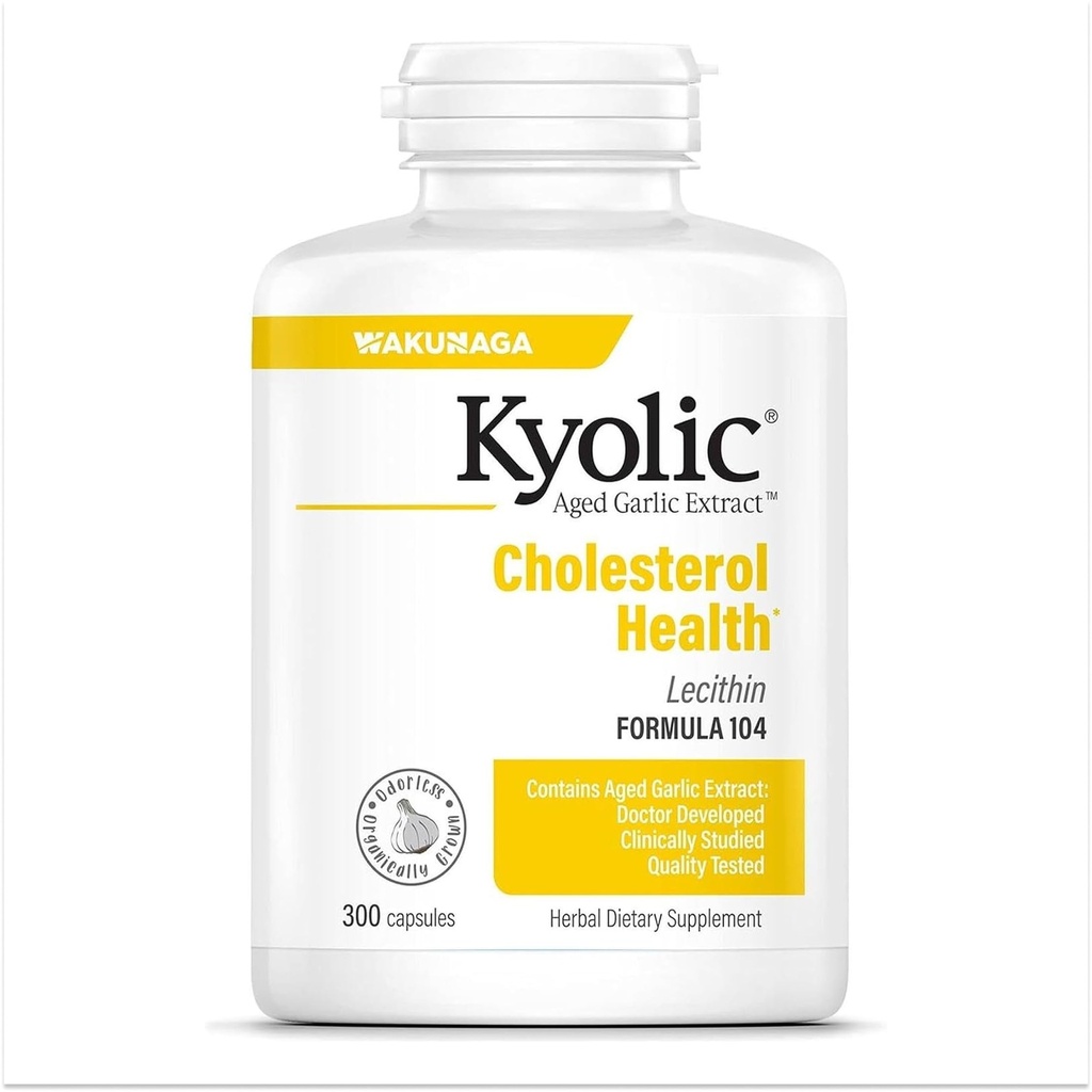 Kyolic Aged valkosipuliuute Formula 104, Cholesterol Health