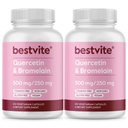 BESTVITE Quercetin 500 mg/250 mg (240 kasviskapselia) (120 x 2) - Ei stearaattia - Ei silikonidioksidia - Vegan - ei GMO:ita - Gluteeniton