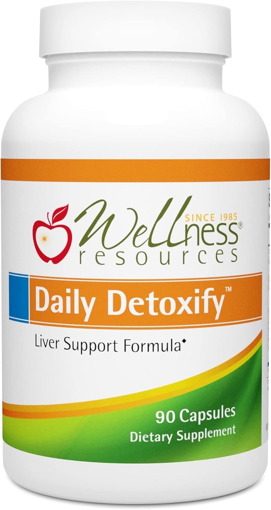 Wellness Resources Daily Detoxify with Silymarin, Voikukka, RA Lipoic Acid, NAC, klorella ja enemmän maksan tuki ja kattava detoxification (90 kapselia)