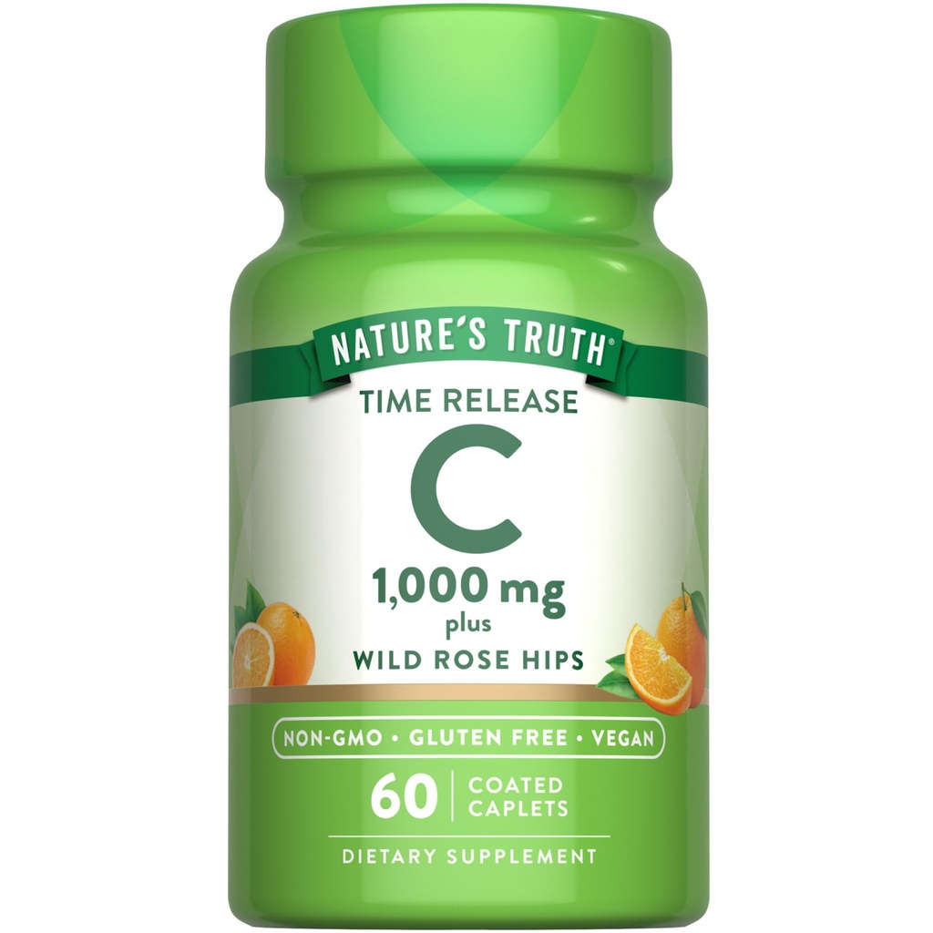 Nature's Truth C-vitamiinin kanssa Rose Hips 1000mg ... 60 päällystetty Caplets Vegan, ei-GMO & Gluteeniton täydennysosa