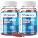 2 Pack Ashwagandha Gummies & Vitamin D3 Gummies Organic Aswangdha Supplement för förbättrad sömn, stressavlastning och humör lugn (Non-GMO, Gluten-Free & Sugar Free)