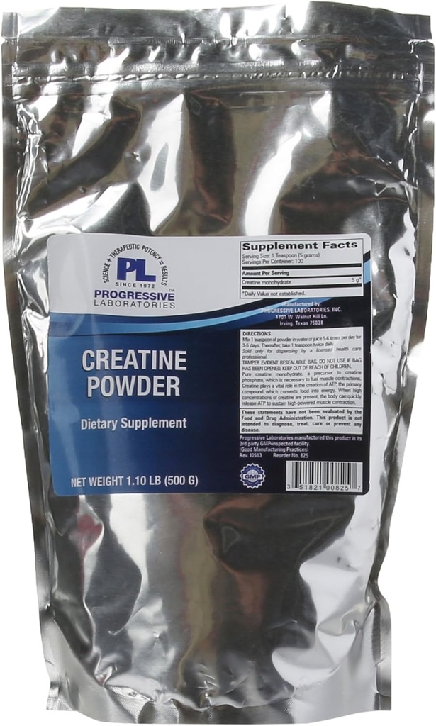 Progressiva Labs Creatine Powder Supplement, 1,1 pund