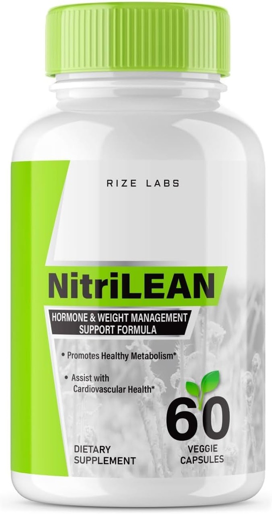 Rize labs Nitrilean Weight Loss Supplement, Capsules for Total Body Wellness and a Healthy Lifestyle, Pillerit Leaner Physique, Kaikki luonnolliset kapselit (60 kapselia)