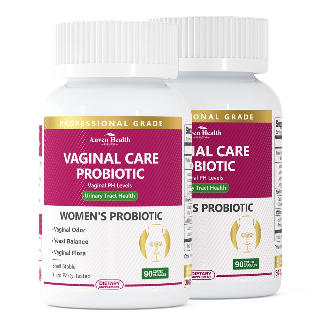 Vaginal probiotika för kvinnor pH balans med prebiotika - 60 miljarder kvinnor probiotikum för vaginal flora, lukt, jäst och matsmältningshälsa med Saffron, tranbär, Vegan & icke-GMO | 180 Caps