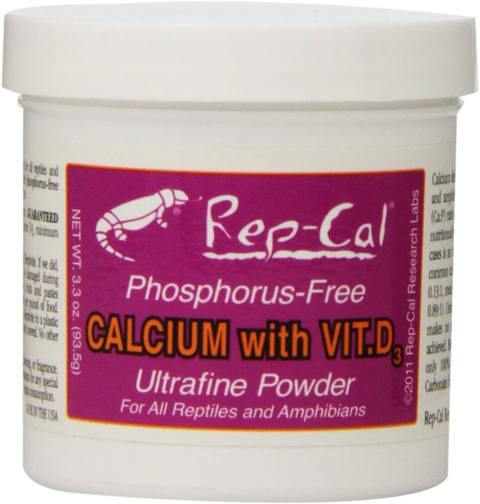 Rep-Cal Fosfori vapaa kalsium D3-vitamiini - Ultrafine Powder 3.3 oz - 6 kpl pakkaus