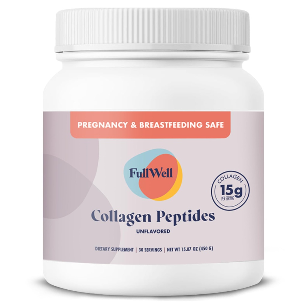 FullWell New Hydrolyzed Collagen Peptides, Imetys ja raskaus Turvallinen Grass-Fed Collagen Powder for Women, 15g Ei makua Kollageeni, 30 tarjoilua