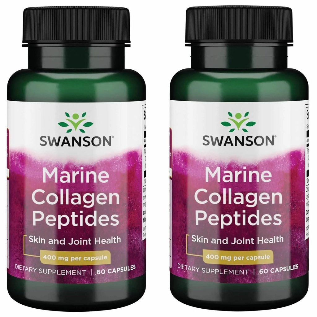 Swanson Hydrolysed Fish Collagen tyyppi I 400 Milligrammaa 60 kapselia (2 pakkaus)