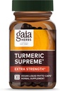 Gaia Herbs Turmeric Supreme Extra Strength - Stöder Occasional Swelling från Normal Wear & Tear - med gurkmeja Curcumin & Black Pepper - 30 Vegan Liquid Phyto-Capsules (Upp till 30-Day Supply)