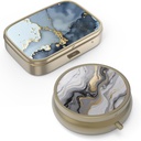 Pilleri Case Pillerilaatikko Mirror Retro Pieni pilleri tapauksessa laukku tai tasku Pronssi pillerilaatikko tai vitamiinit, kalaöljy, lisäravinteet, pilleri sisältää matkalahjat(2PCS)