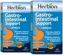 HERBION Naturals Gastro-suolikanavan tuki Herbal Blend vatsavaivoihin, ruoansulatuskanavan terveys ja toiminta, satunnaiset happo ruoansulatushäiriöt, terve suoliston Flora, 60 Vegicaps - pakkaus 2