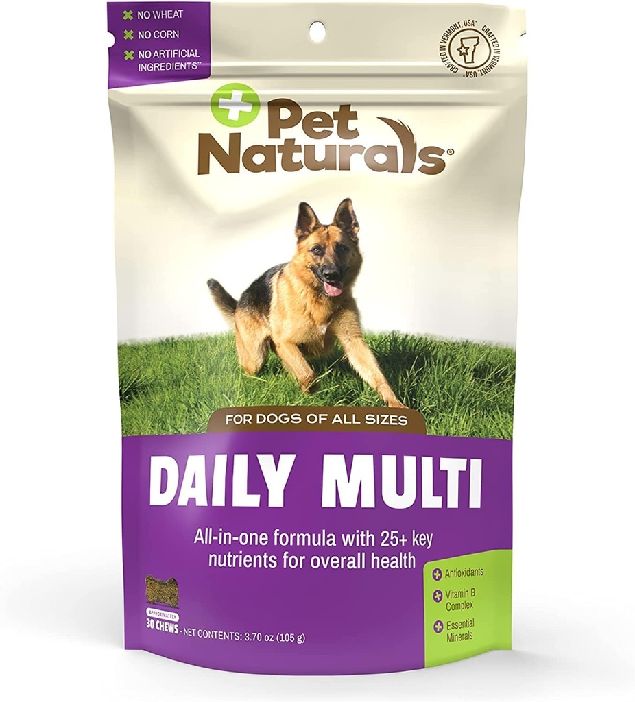 Lemmikki Naturals Päivittäinen monivitamiini koirille, kasvismakua, 30 purukumia - Nami Chews kanssa Aminohapot, ja antioksidantteja - Tukee energiaa, aineenvaihduntaa ja lemmikki hyvinvointi