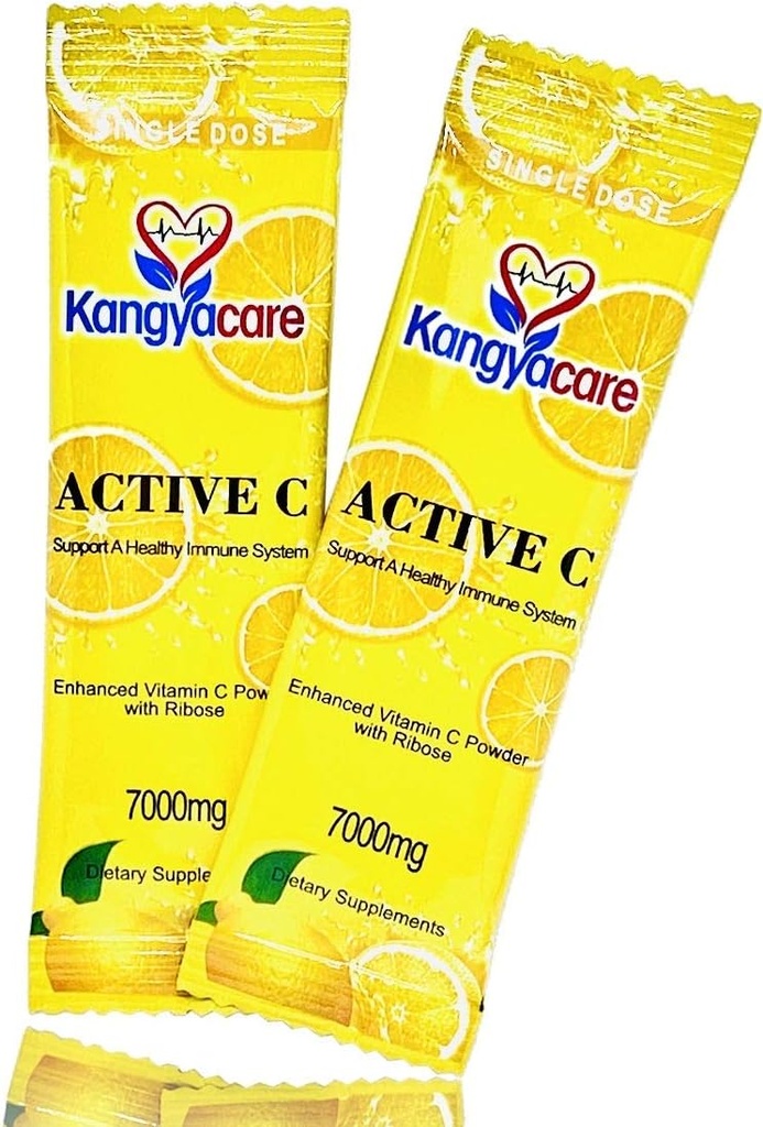 Kangyacare Active C-20 Packets -Single Dose -7000mg -Extra High Potency Vitamin C Powder -Immune Support & Antioxidant Protection - Förbättrad absorption, neutral pH