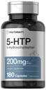 Horbäach 5HTP 200mg Supplement | 180 kapslar | 5 Hydroxytryptofan | Griffonia Simplicifolia | Extra styrka | Non-GMO, Gluten Free