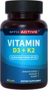 D3-vitamiinia K2 Supplement 5000 IU & 200 mikrog - suuri imeytyminen D3, patentoitu MK7 & MK4, Heart Health, Immunosupport, 90 kasvissyöjä kapselit