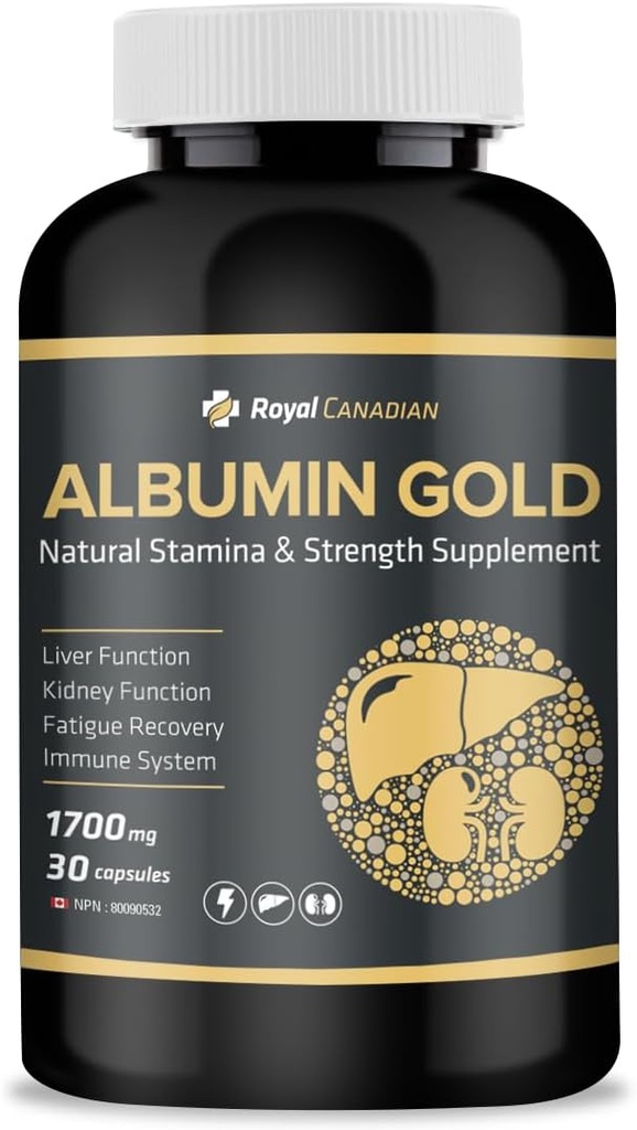 Royal Canadian Albumin Gold 1700mg | Liver Function | Njurfunktion | Fatigue Recovery | Immune System (30 x 1700mg kapslar)