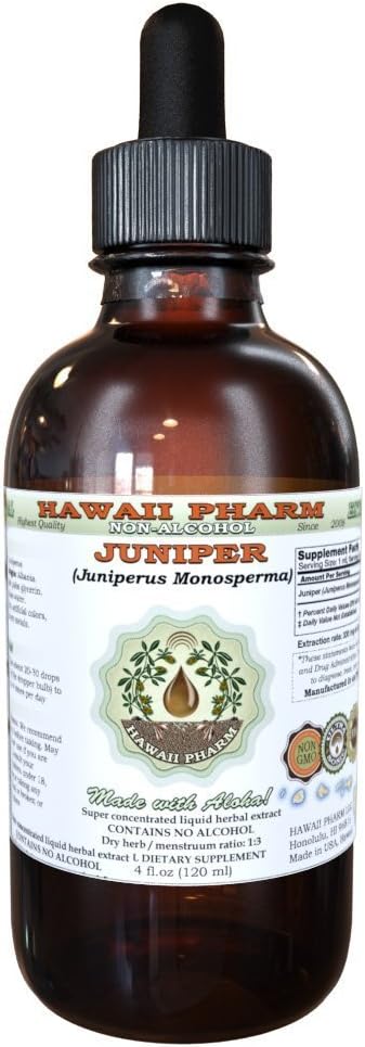 Juniori alkoholiton nesteuute, orgaaninen Juniper (Juniperus Monosperma) Kuivattu Berry Glycerite Havaiji Pharm Natural Herbal Supplement 4 oz