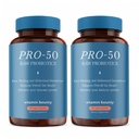 Vitamin Bounty Pro-50 Probiotic 50 Billion CFU - 13 Strain Supplement för Män & Kvinnor + Prebiotika - Digestive Health & Gut Support - Lactobacillus & Bifidobacterium - Försenad frisättning Capsules, 2 Pack