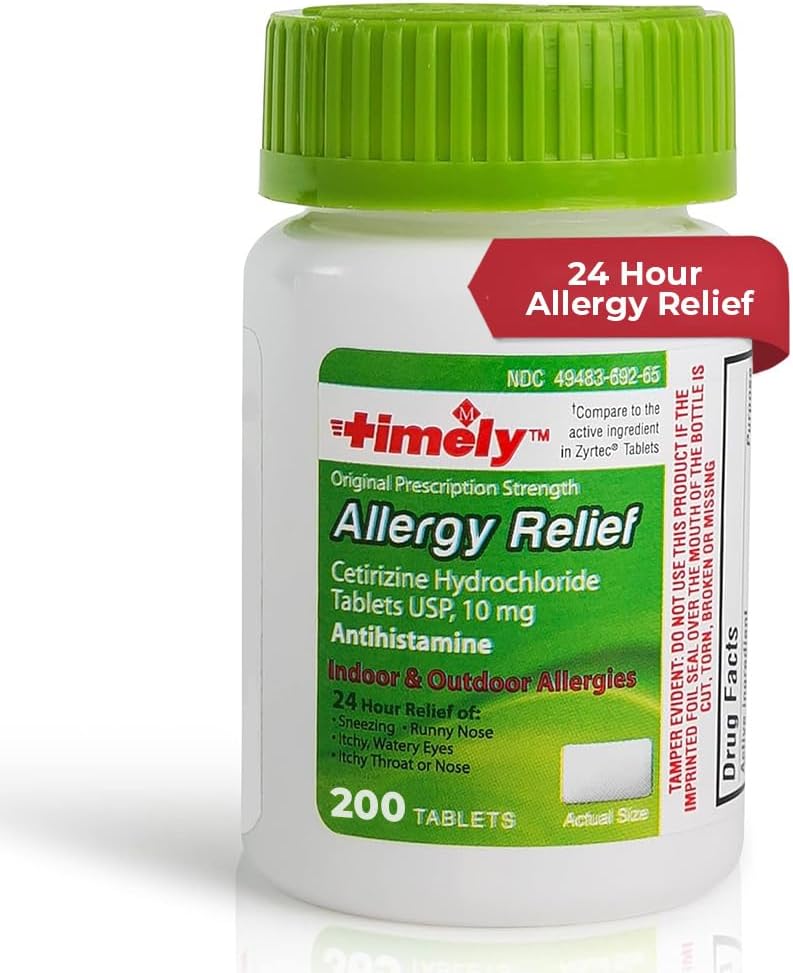 Time-Cap LBS, INC. Aikaisin Setiritsiini HCl 10 Mg 200 tablettia - 24 tuntia Allergiaa Aivastelu, Runny Nenä, kutiava vetiset silmät, kutiava kurkku, nenä - sisä- ja ulkoa allergialääke