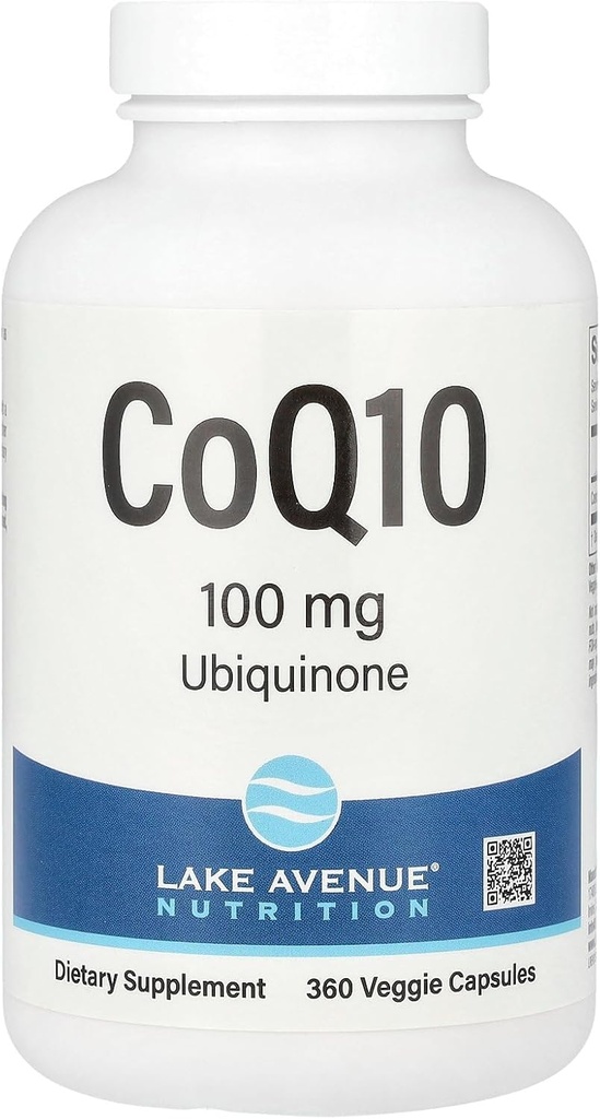 Lake Avenue CoQ10 Nutrition - Ubikinoni Supplement - edistää antioksidanttiaktiviteetti - Gluteeniton, ei-GMO - 100 mg - 360 kasviskapselit