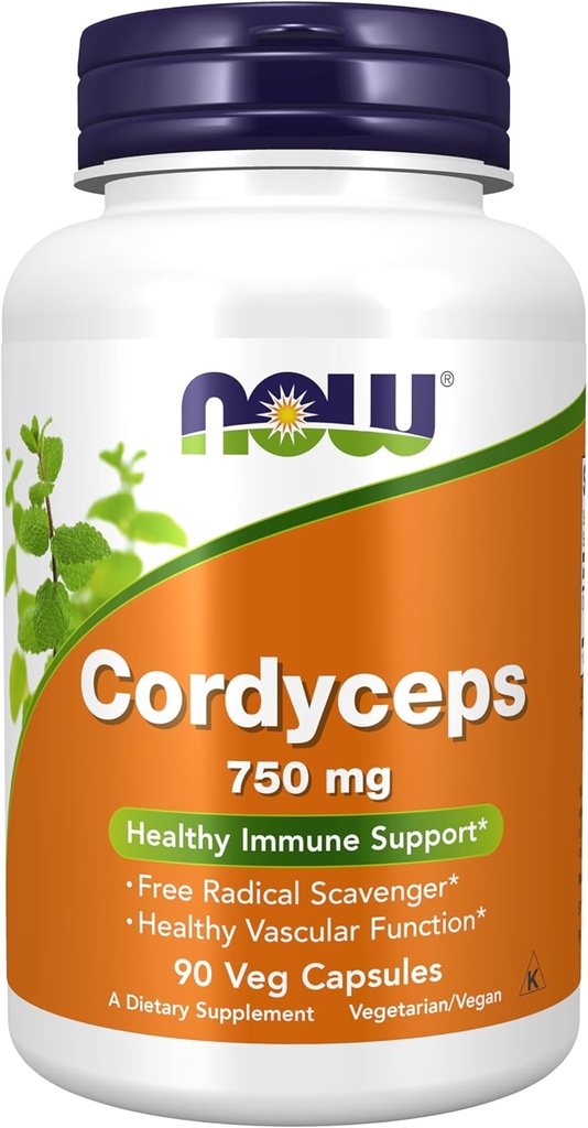 NOW Foods Supplements, Cordyceps (Cordyceps sinensis) 750 mg, Healthy Immune Support*, 90 Veg Capsules