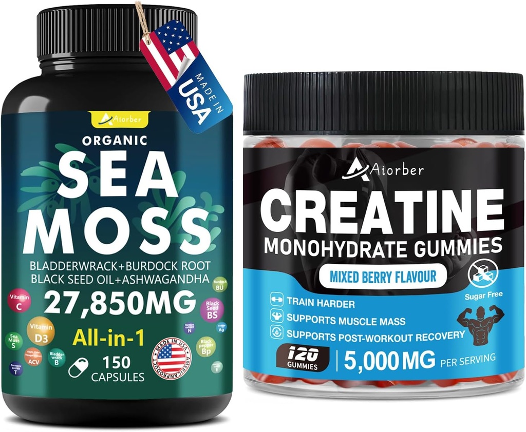 Sea Moss & Creatiini Monohydraatti Gummies Bundle 270 Count ...