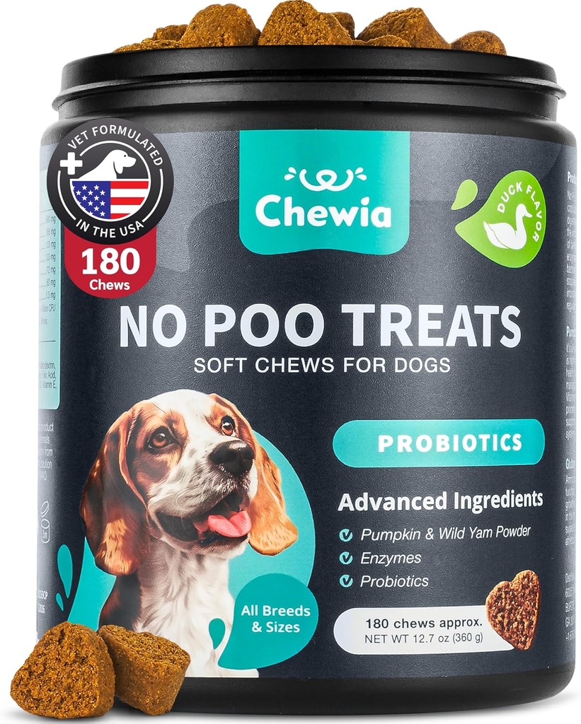 No Poo Chewables koirille - Probiootit digestiivinen terveys Enzymes - Coprophagia Deterrent - koiran ulosteen syöminen Deterrent - Ruoansulatuskanavan, hammaslääkärin, Gut & Immuun terveys - Ei kakka syöminen