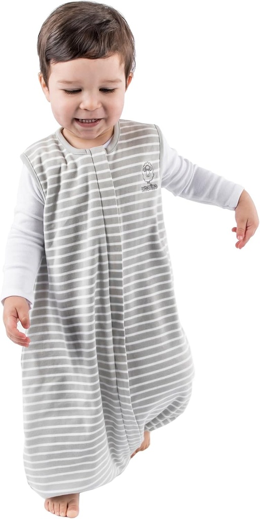 Woolino 4 Season Baby Sleep Bag jalat, Merino Wool ja Luomu Cotton Walker Sleep Bag Sack, Toddler Sleeping Bag, 18-36m, Harmaa