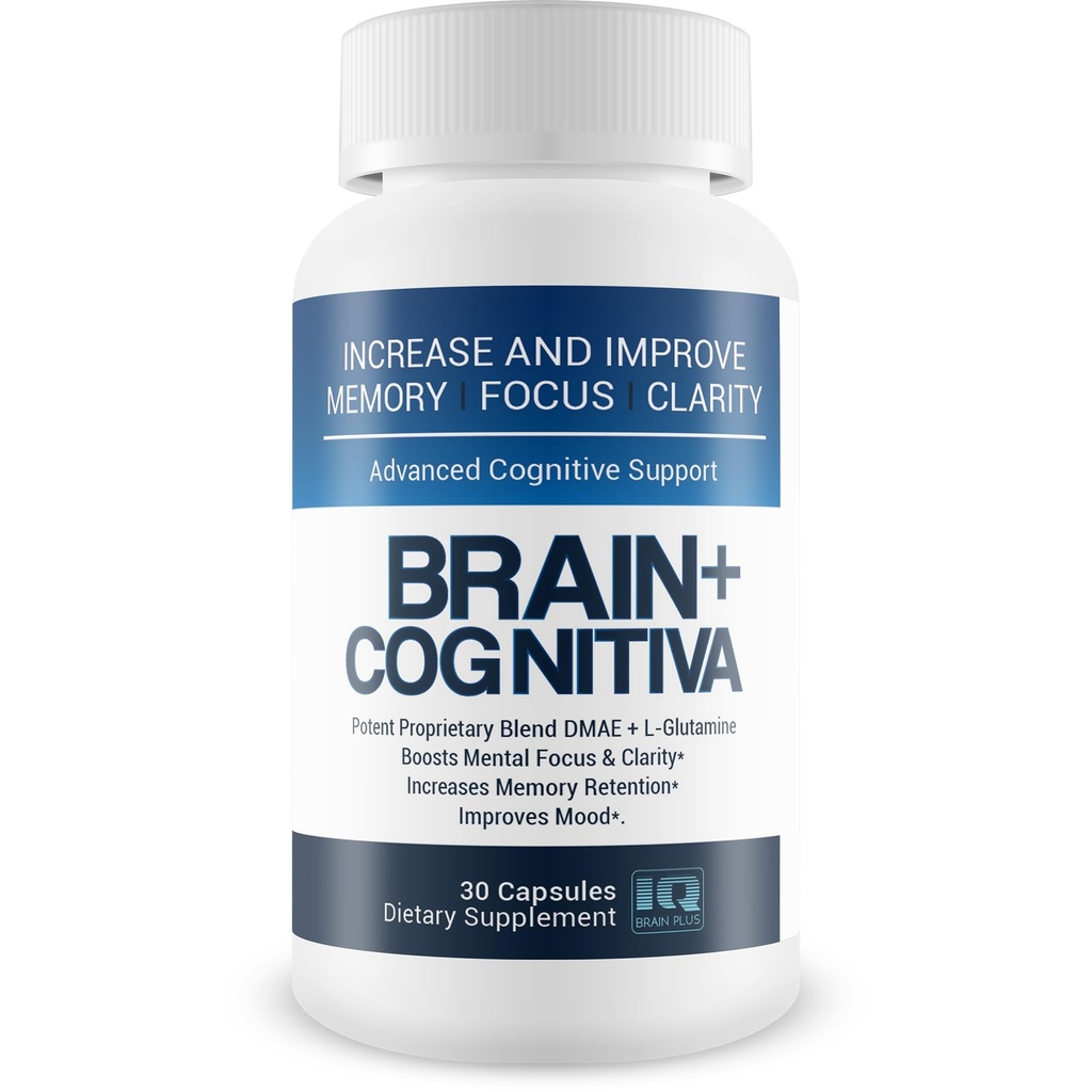 Brain+ Cognitiva - Advanced Cognitive Support - Help Increase and Parantaa muistia, lisätä henkistä tarkkuutta ja tukea mielen selvyyttä - Alfa-GPC kapselit aivojen tukea ja Opti Nootropic Boost