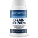 Brain + Cognitiva - Avancerat kognitivt stöd - Hjälp till att öka och förbättra minnet, öka mental fokus och stödja mental klarhet - Alpha-GPC kapslar för hjärnstöd och Opti Nootropic Boost