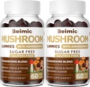 Sienen Gummies - 10x Sienen lisäosa Ashwagandha ja Lions Mane (120 purukumia) Nootropic Brain Supplement, Immuuni tuki & stressiä lievittävä (paketti 2)