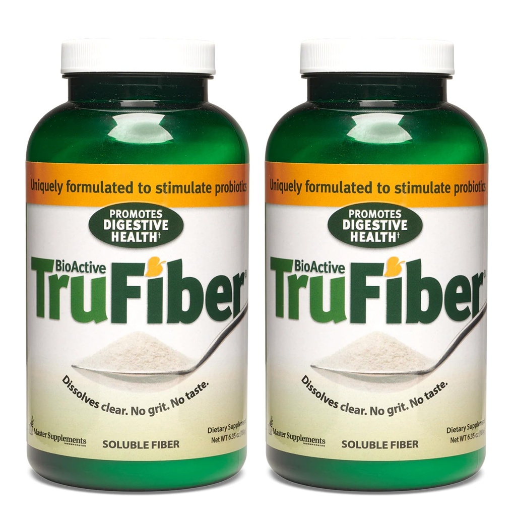 Master Lisäravinteet TruFiber - 6.35 oz, pakkaus 2 - Prebioottikuitu auttaa Boost Probiootti kasvu - Tukee Ruoansulatus - Vegaani, Gluteeniton - 100 Yhteensä