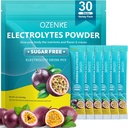 Elektrolyytit Powder Packets, 30 Sticks Hydration Packets Sugar Free, Electrolyte Drink Mix Kannettava Elektrolyytti Packets for Rapid Hydration, 0 Sokeri & 0 Kalorie, Passion Fruit Flavor