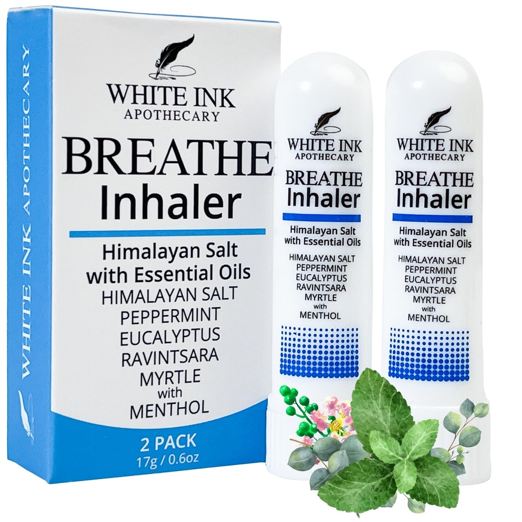 Valkoinen muste Hengitä ...Luonnollinen eteeristen öljyjen inhalaattori Eucalyptus Piparminttu...