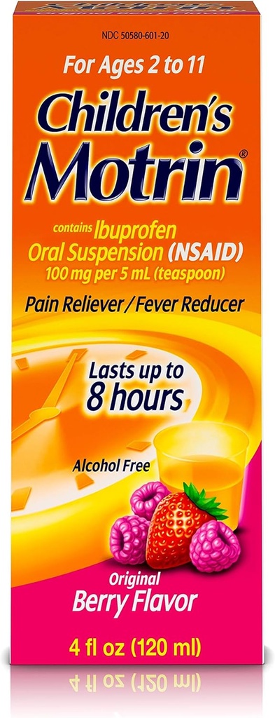 Motrin Children's Oral Suspension, Ibuprofen, Pain Relief, 4 Oz