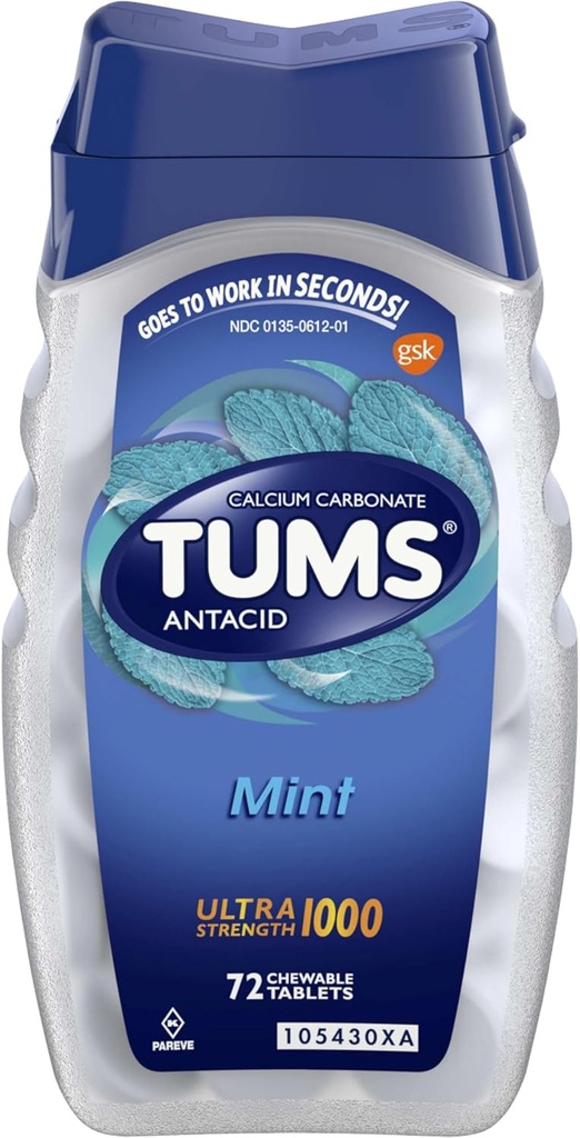 TUMS Ultra Strength Purutabletti närästyksen hoitoon, piparminttu - 72