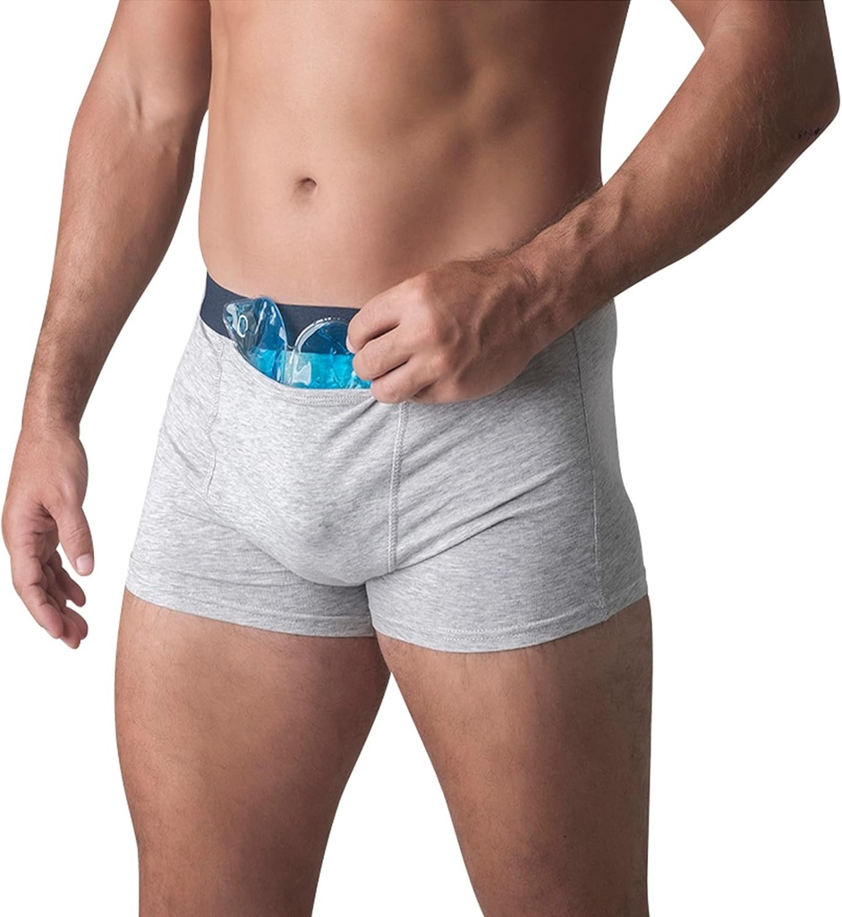Lumipallot Jäähdytys Alusvaatteet miehille - Hedelmällisyys, Vasectomy, Varicocele, Testosteroni - 2 Alusvaatteet, 3 Lumikkilevy Ice Packs