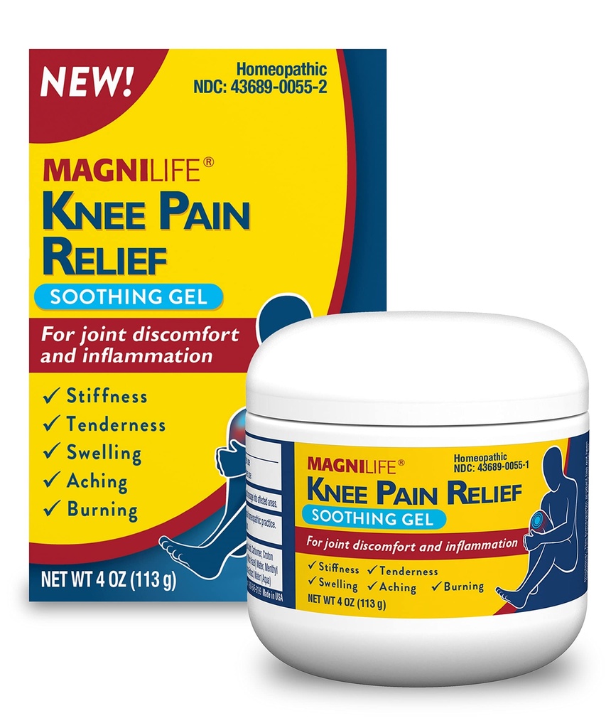 MagniLife Knee Pain Relief Rauhoittava geeli, vähentää turvotusta ja tulehdusta Sure lihasten, nivelten epämukavuutta, loukkaantumisia - Kaikki luonnolliset Arnica - 4oz.