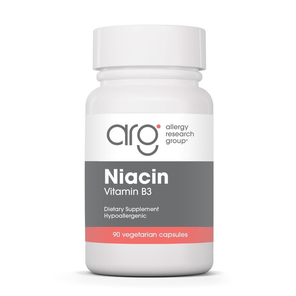 Allergiatutkimusryhmä Niacin Supplement - B3-vitamiini miesten ja naisten, Niasiini flush, nikotiinihappo, NAD, 250 mg kasvissyöjä kapselit - 90