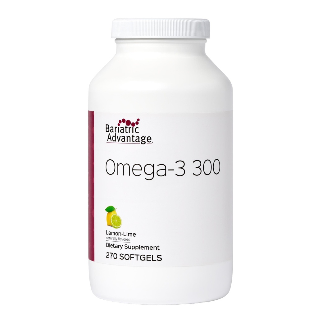 Bariatric Advantage Omega-3 300 EPA DHA Fish Oil kapselit, väkevä lähde rasvahapot kestävästi lähde kylmän veden kala - sitruunan lime, 270 Softgels