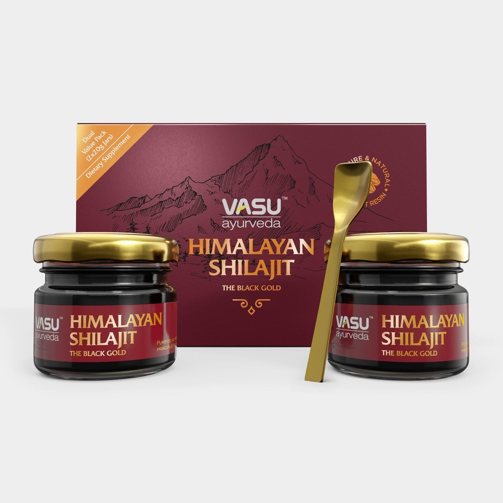 VASU Ayurveda Himalayan Shilajit Resin 400mg ... Lab testattu luonnonenergia Booster Fulvic Acid & 85+ Trace Minerals...