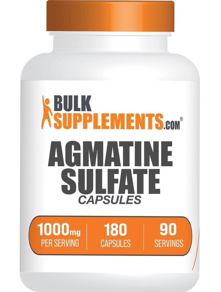 BulkSuplements.com Agmatine Sulfate Kapselit - Typpioksidi Supplement, Agmatine Supplement - Gluteeniton, 2 kapselia per Serving, 180 Luku (Pakkaus 1)