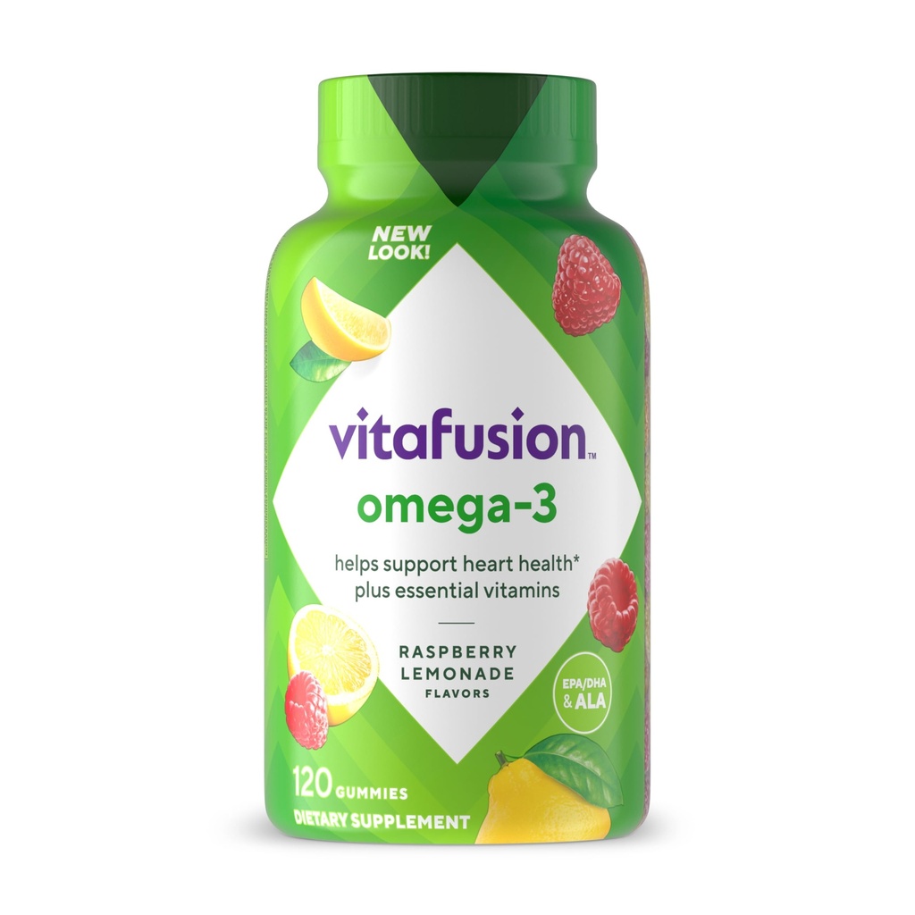 Vitafuusio Omega-3 Gummy Vitamiinit, Berry Lemonade Maustettu, Heart Health Vitamiinit(1) kanssa Omega 3 EPA / DHA ja vitamiineja A, C, D ja E, America