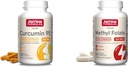 Jarrow Formulas Curcumin 95 500mg och Methyl Folate 400mcg Antioxidant och Cardiovascular Health Support Dietary Supplement Bundle, 120 och 60 Veggie Capsules