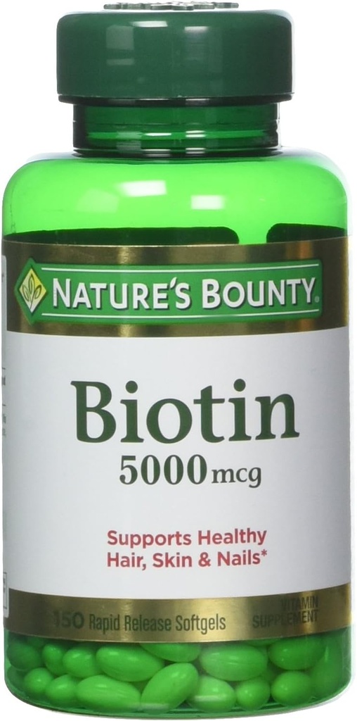 Nature's Bounty Biotin 5000 mikrog, 60 nopeasti liuotettavaa tablettia (pakkaus 2)