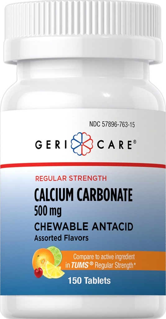 Gericare Kalsiumkarbonaatti 500 mg Pureskeltava antasidi 150 mg (pakkaus 1)