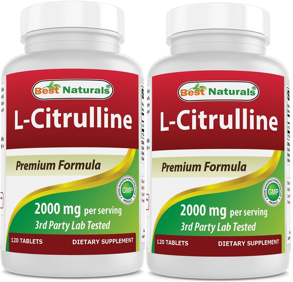 Bästa Naturals L-Citrulline 2000mg / Servering - Icke-GMO - Glutenfri - 120 tabletter (120 greve av 2)