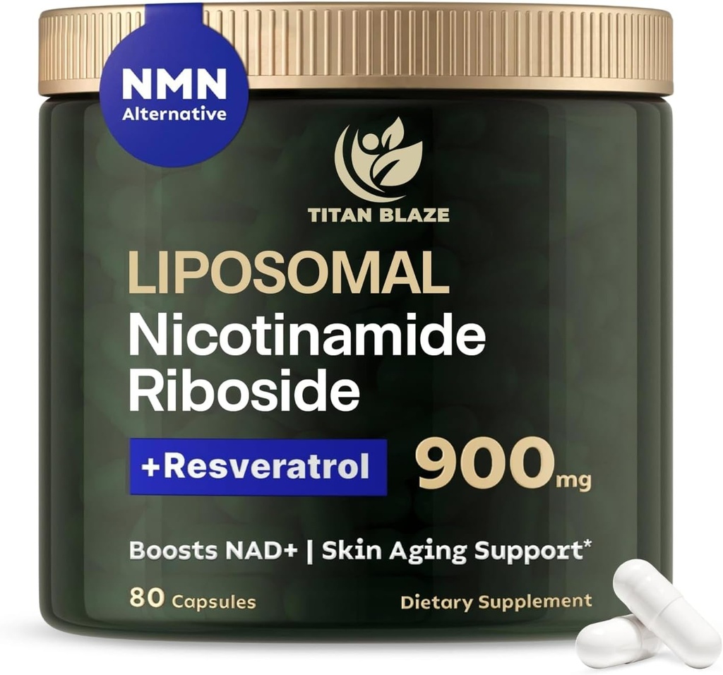 NAD + Nikotinamid Riboside med Resveratrol & Quercetin NMN Alternative - Premium Anti-Aging Supplement för energi, fokus och cellulärt stöd - 80 högpresterande kapslar 900mg