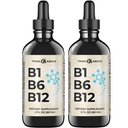 B1 B6 B12 Vitamin Liquid Drops - Nerve, Energy, Brain Support Supplement - Fruity-Like Flavor - Methylcobalamin, Thiamine, Pyridoxin (2)