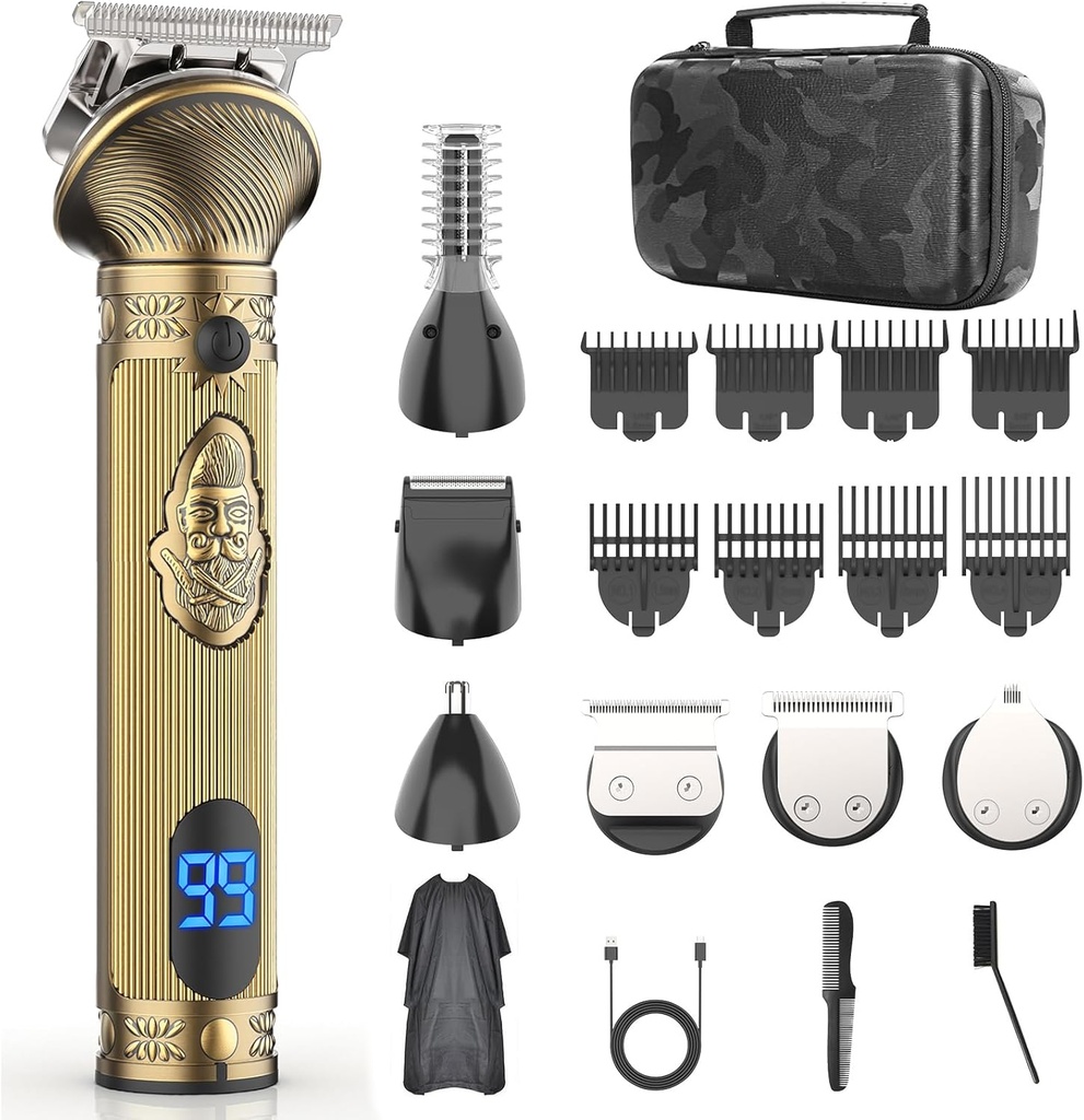 Parta Trimmer miehille, Travel Electric Shavers miesten tapauksessa, langaton hiusten klipperi, miesten grooming Kit viiksien vartalon nenä kasvot - 180 mins parranajo, lahjat hänelle & isä